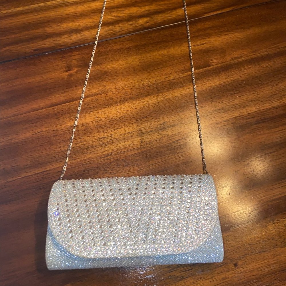 ✨Silver Glitter Cross Body Purse Unbranded✨